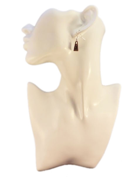 Handtasche kupferfarbe Ohrringe Vintage Optik Frau